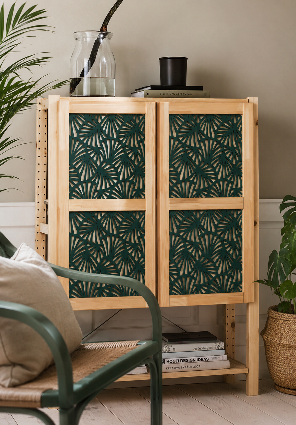 Design-Einsatz „Leaves“ für IKEA IVAR Türen