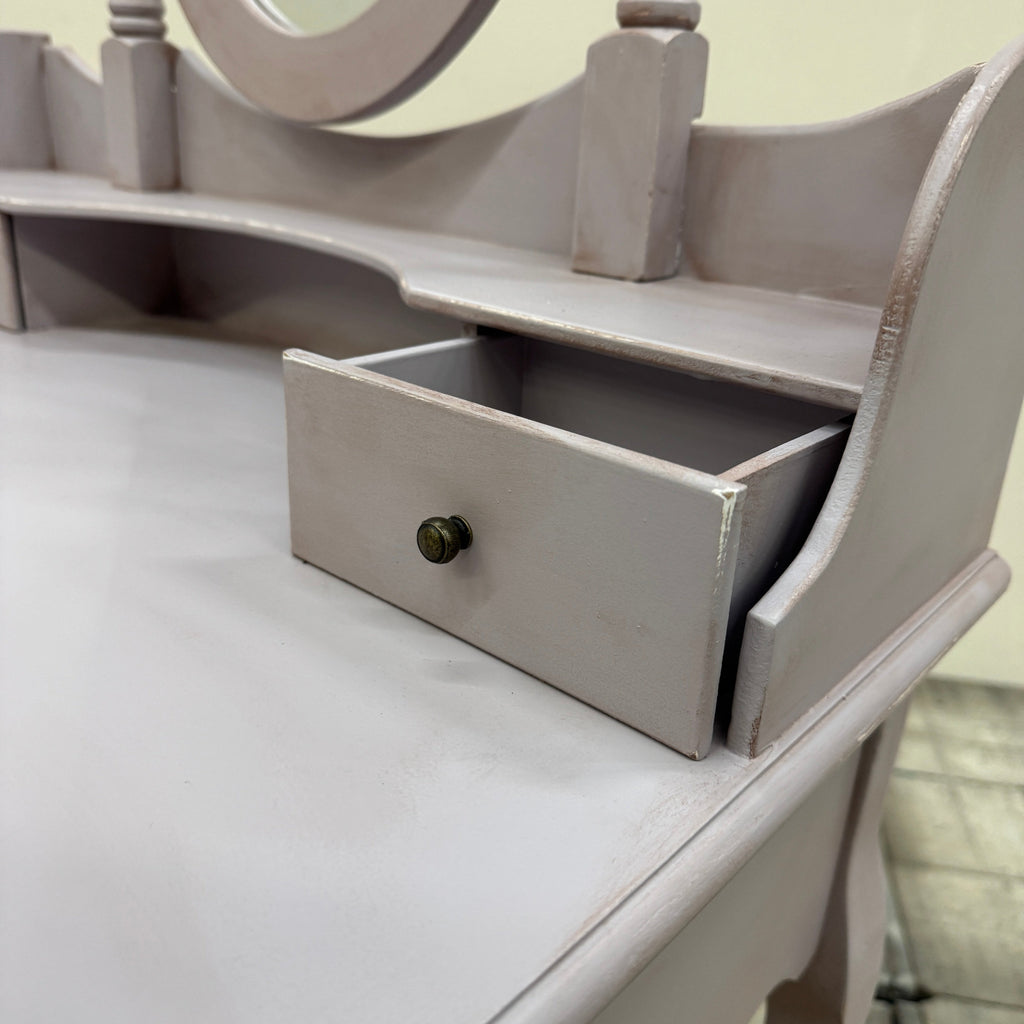 Thomas Klotz Upcycling Schminktisch „Alice im Wunderland“ Zartlila Lavendel Design Unikat - Mein Shop