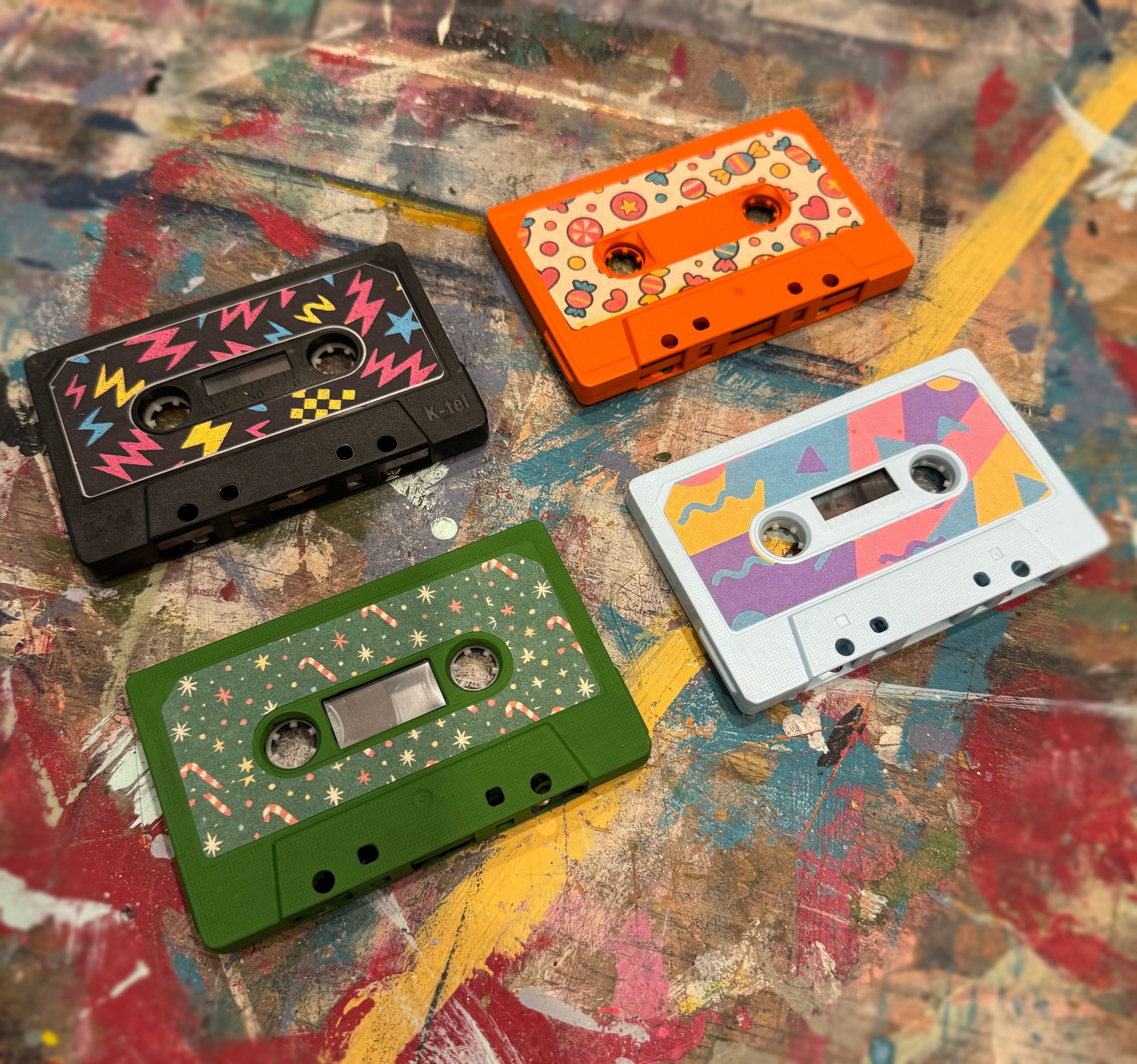 Kasetten-Aufkleber + Draht