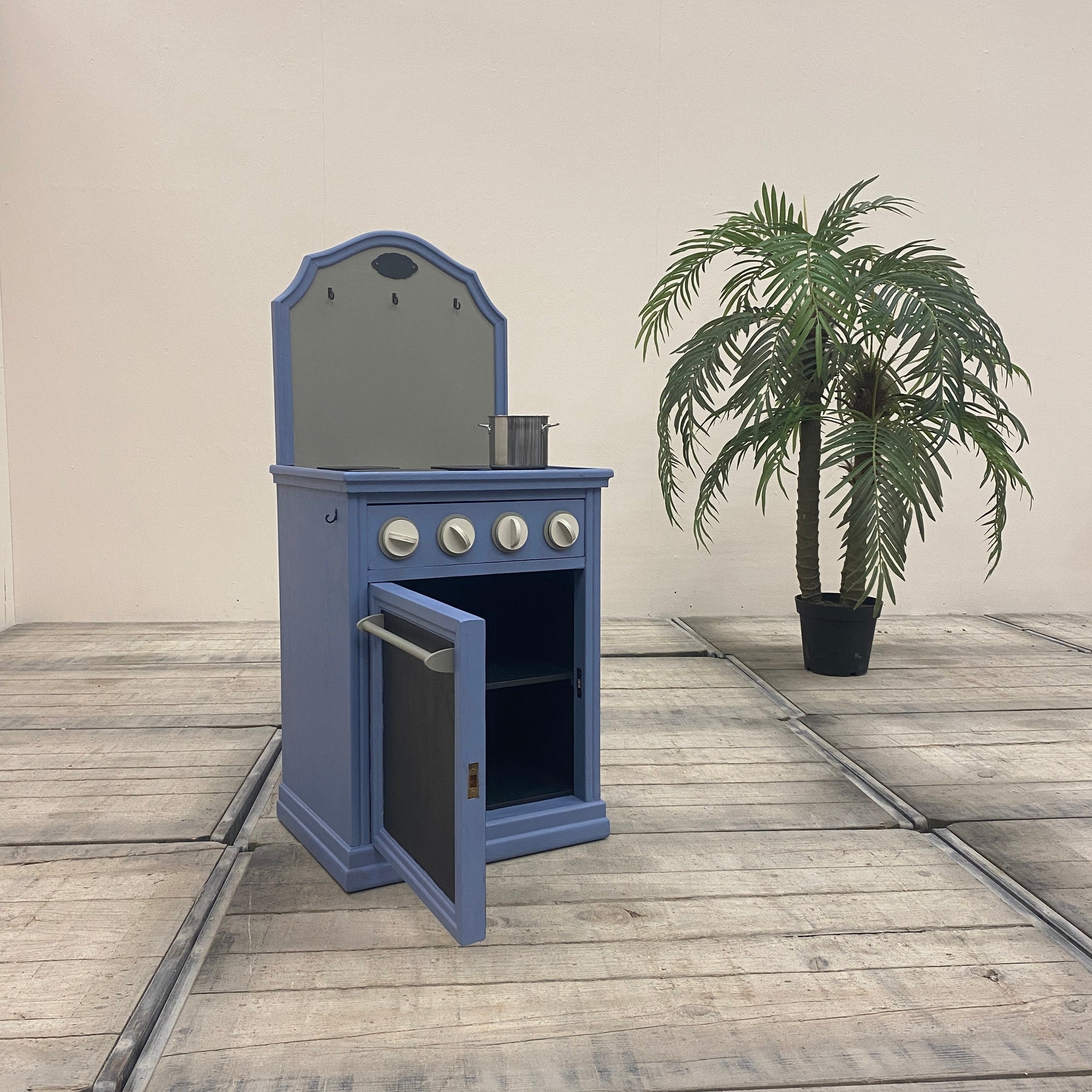 Thomas Klotz Kinderküche Spielküche blau Holz Upcycled - Mein Shop