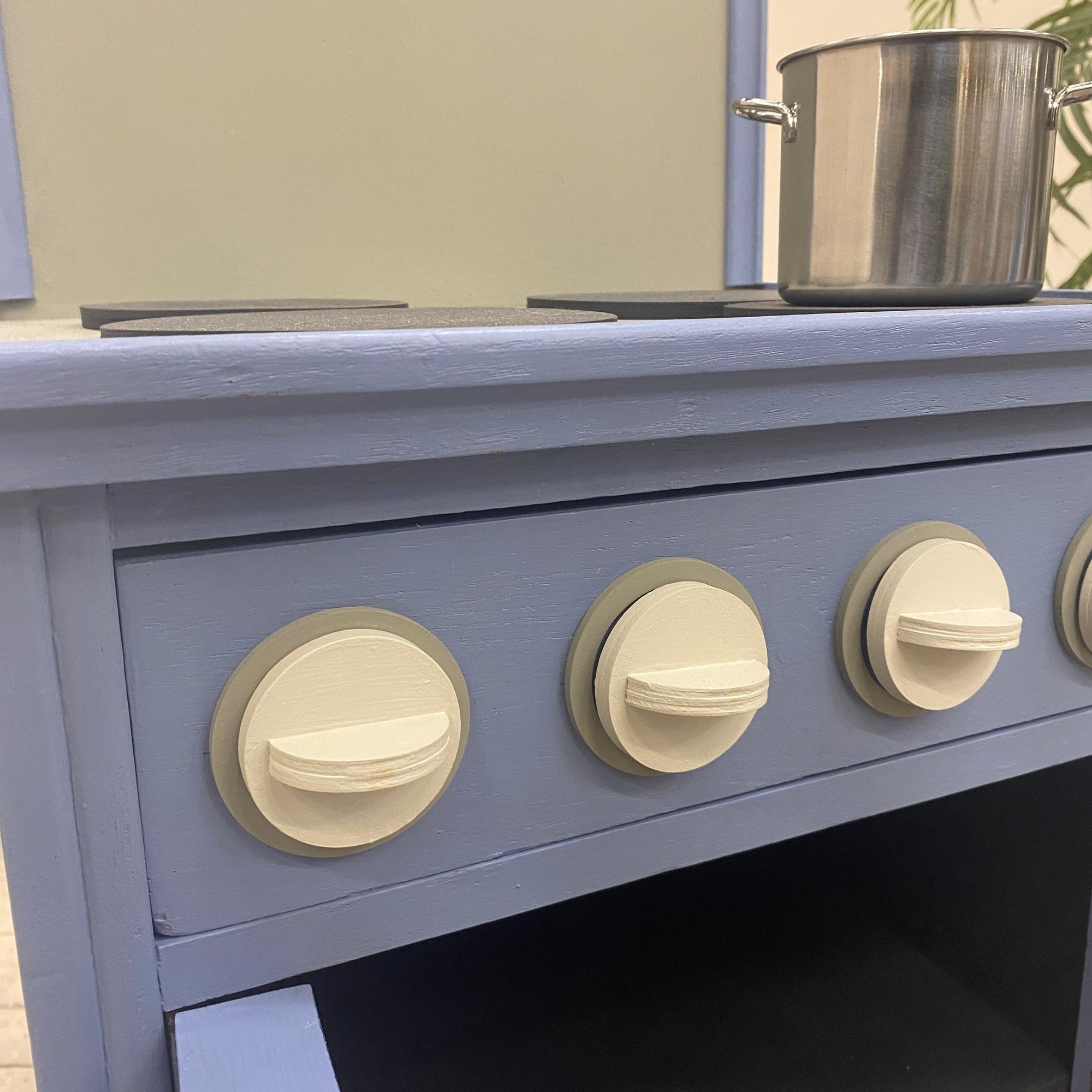 Thomas Klotz Kinderküche Spielküche blau Holz Upcycled - Mein Shop