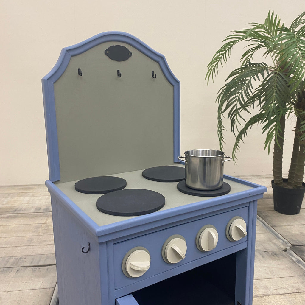 Thomas Klotz Kinderküche Spielküche blau Holz Upcycled - Mein Shop
