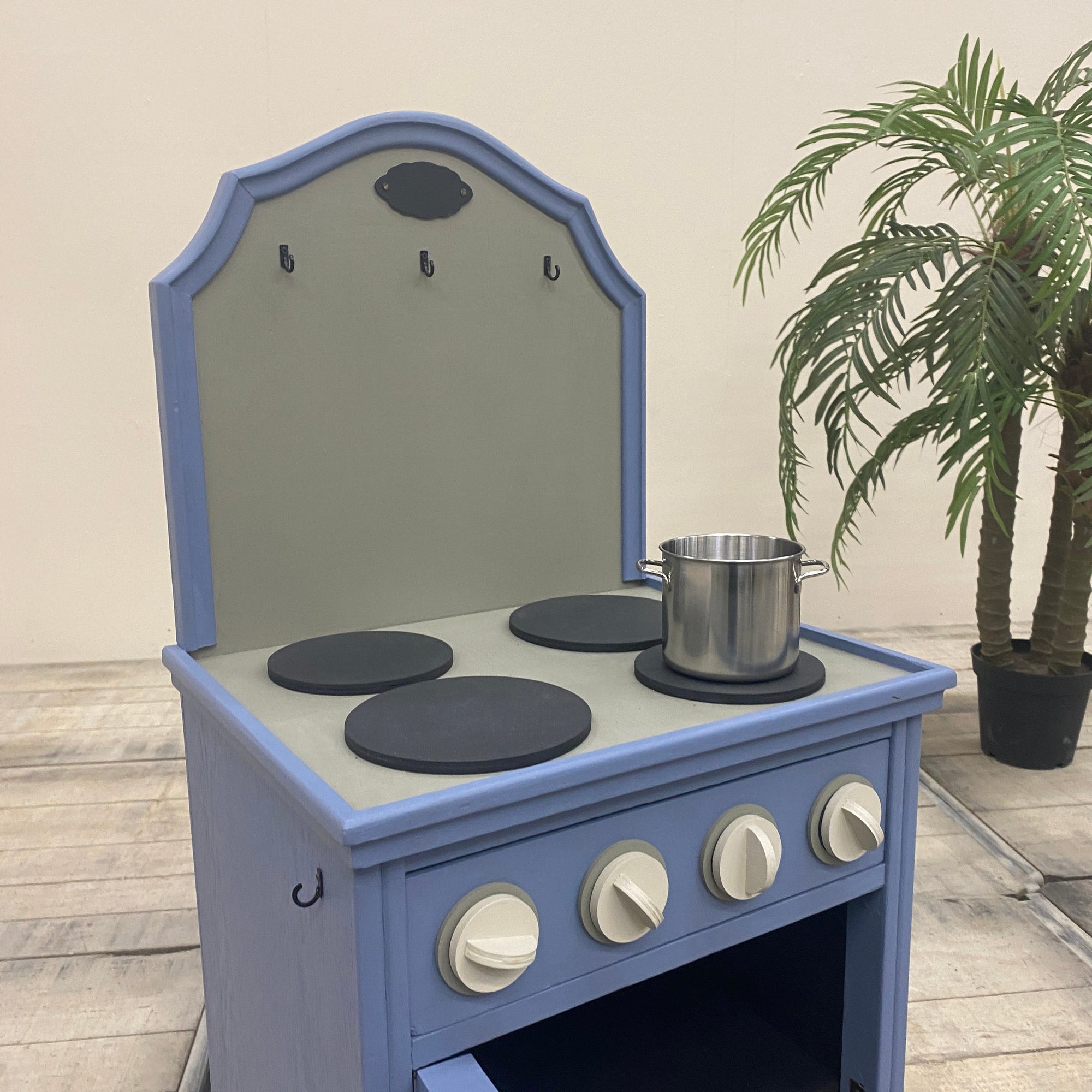 Thomas Klotz Kinderküche Spielküche blau Holz Upcycled - Mein Shop