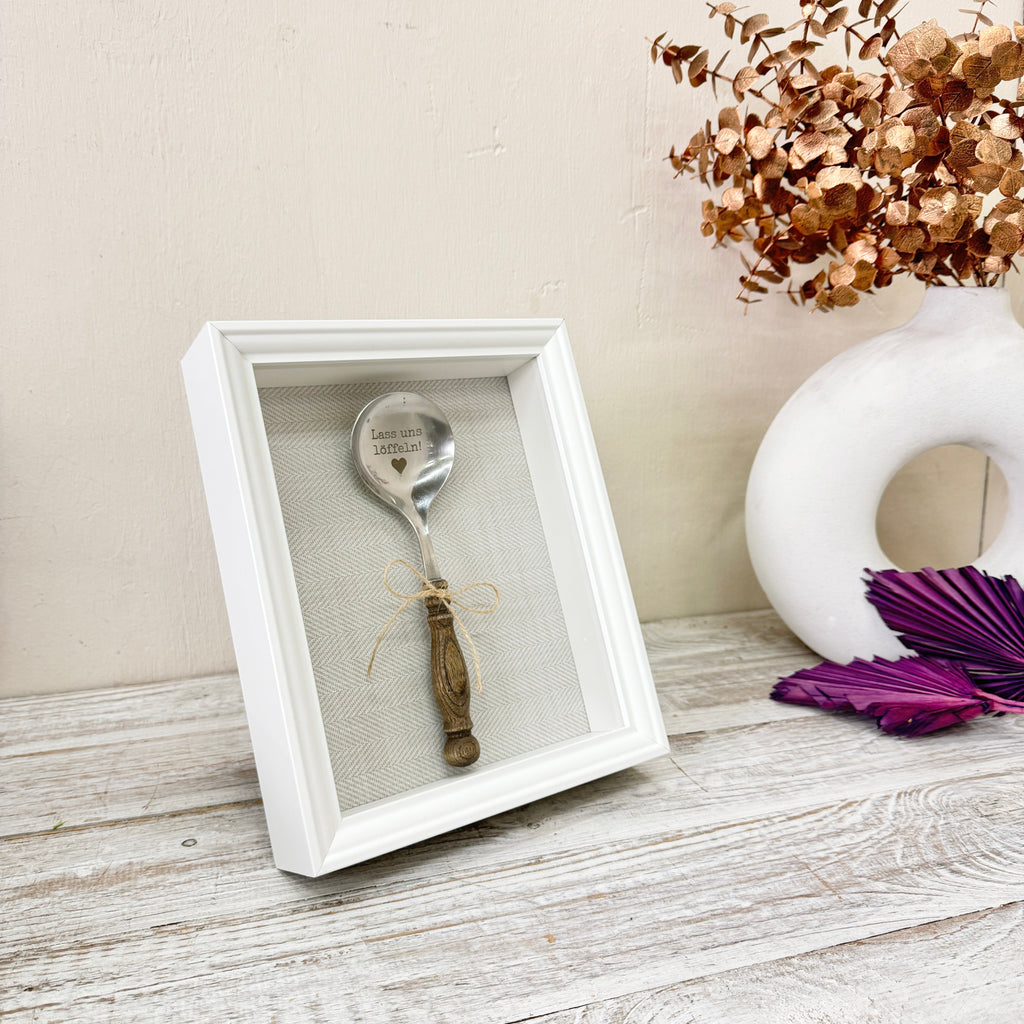 Thomas Klotz Design Wandbild Löffel mit Gravur „Lass uns löffeln!“ Deko - Mein Shop