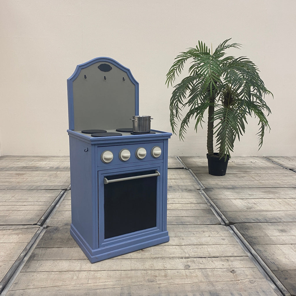 Thomas Klotz Kinderküche Spielküche blau Holz Upcycled - Mein Shop