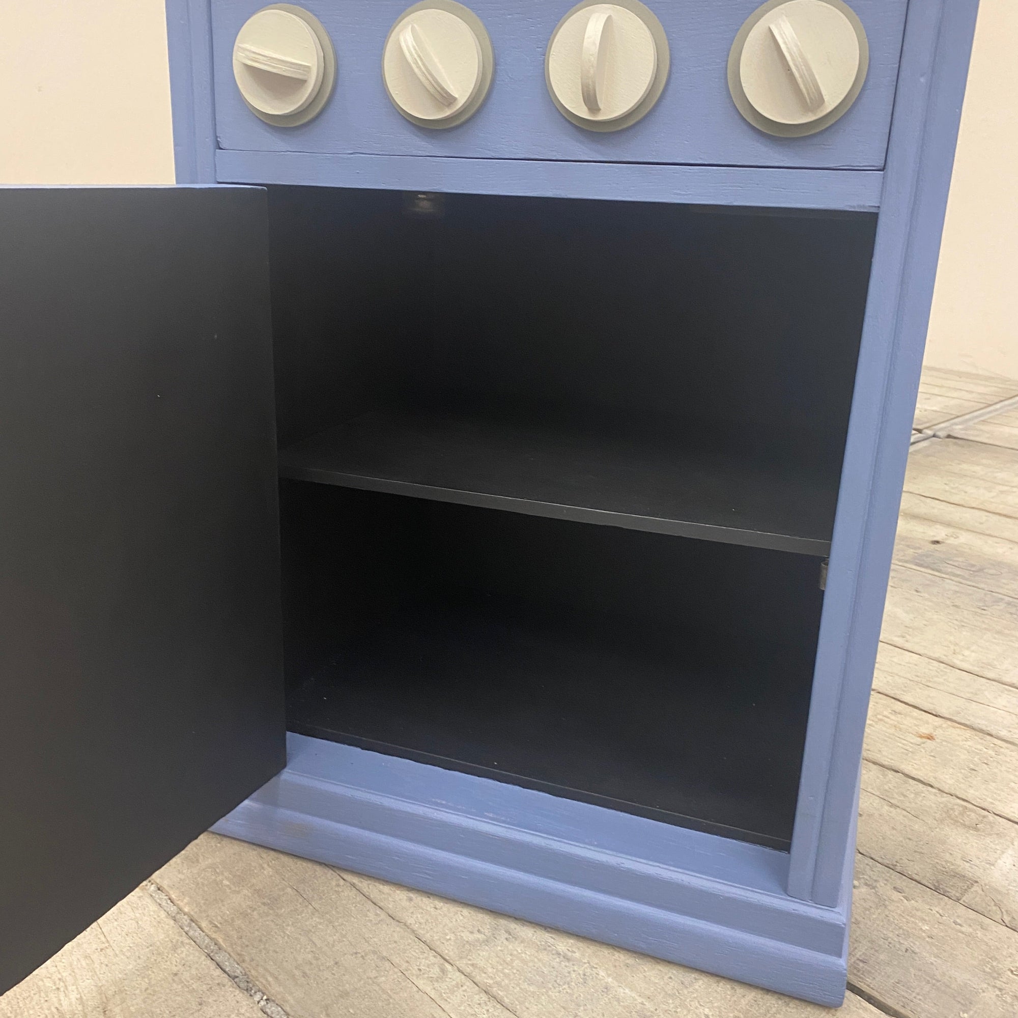Thomas Klotz Kinderküche Spielküche blau Holz Upcycled - Mein Shop