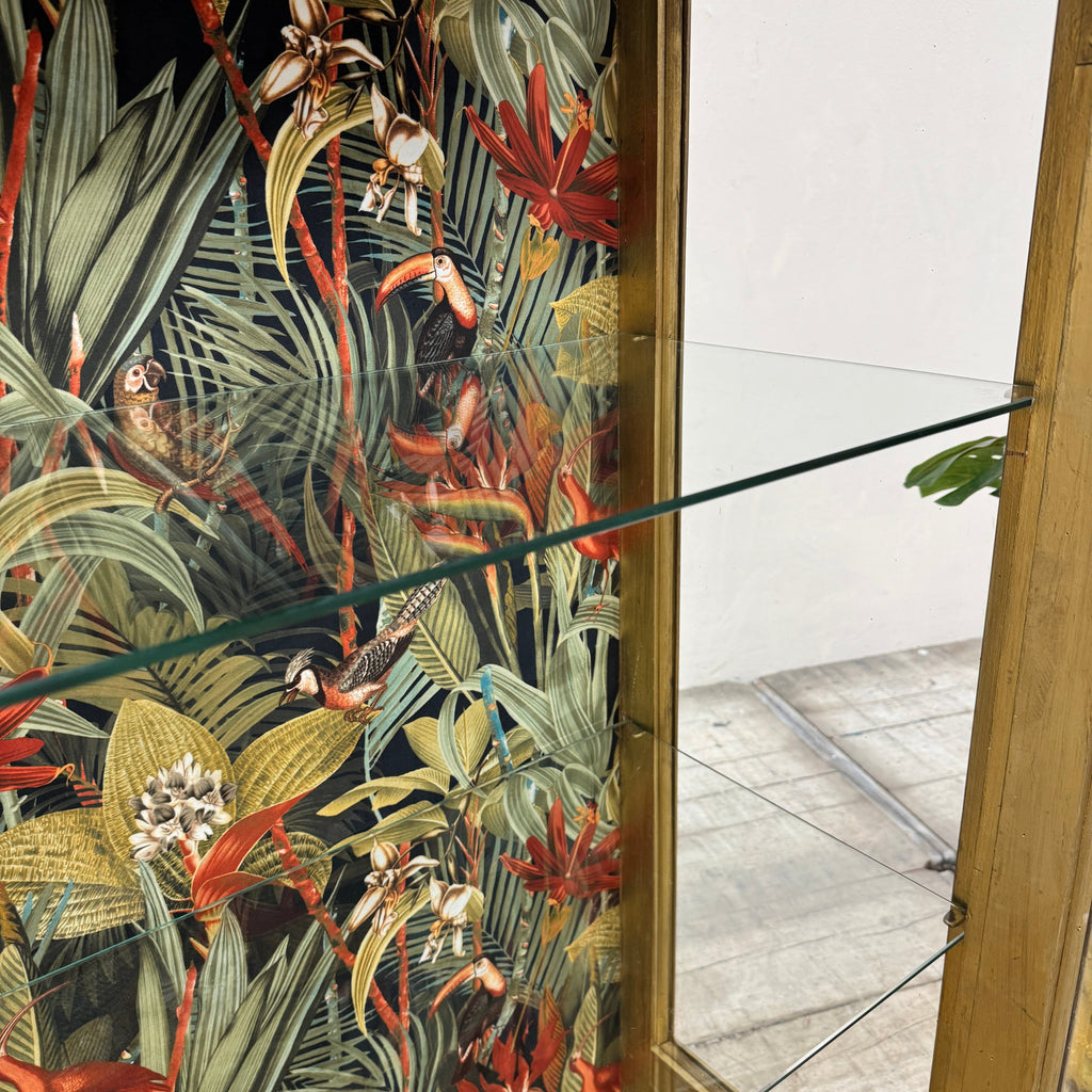 Thomas Klotz Upcycling Glasvitrine Barock Gold Tropen Muster Design Vitrine Unikat - Mein Shop