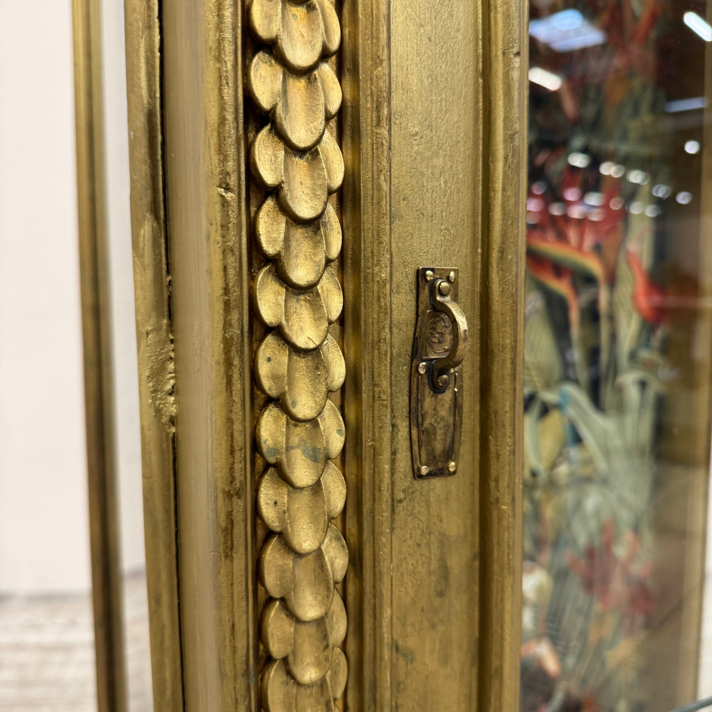Thomas Klotz Upcycling Glasvitrine Barock Gold Tropen Muster Design Vitrine Unikat - Mein Shop