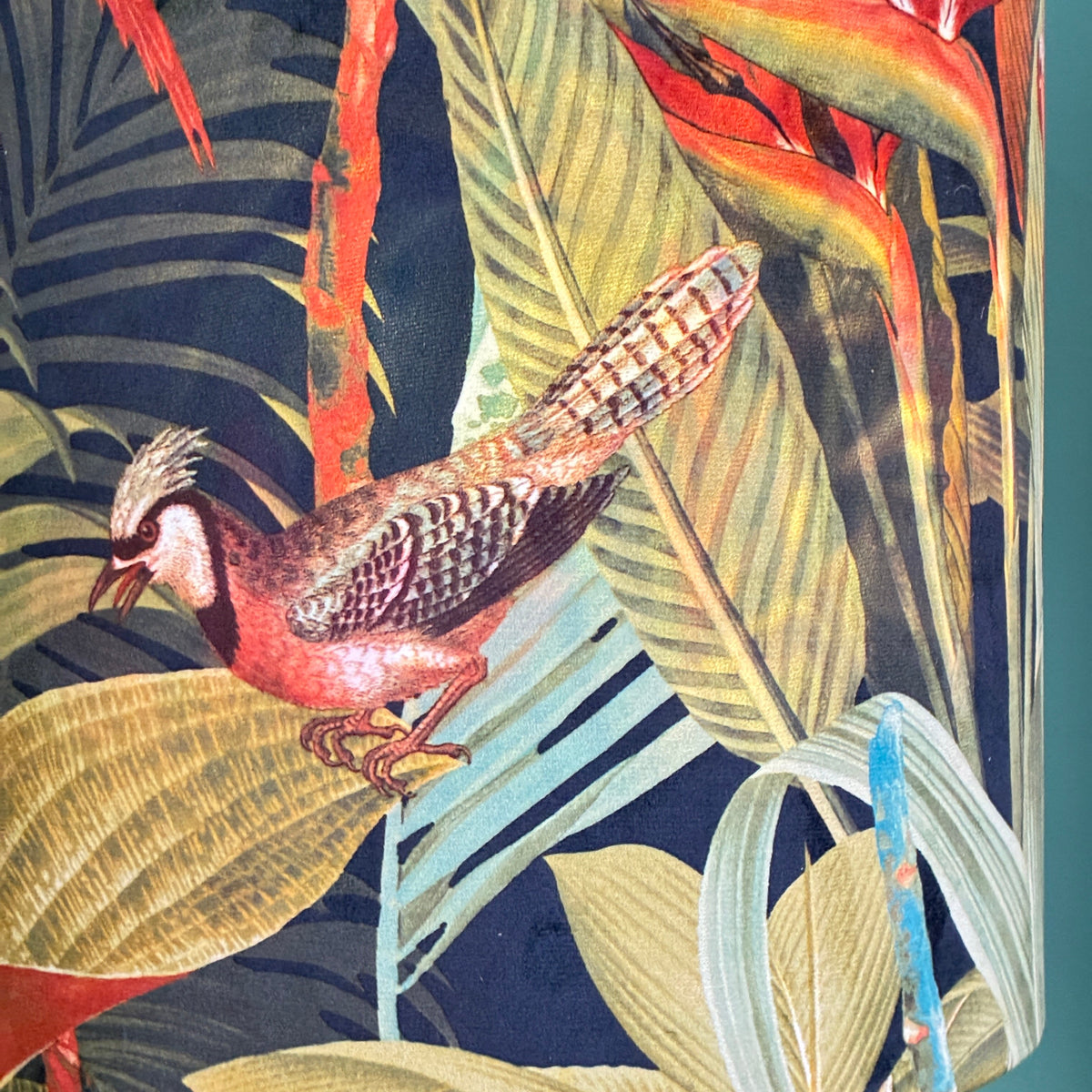 Thomas Klotz Wandlampe Stoffschirm Tropen-Muster Paradiesvogel Lampe - Mein Shop
