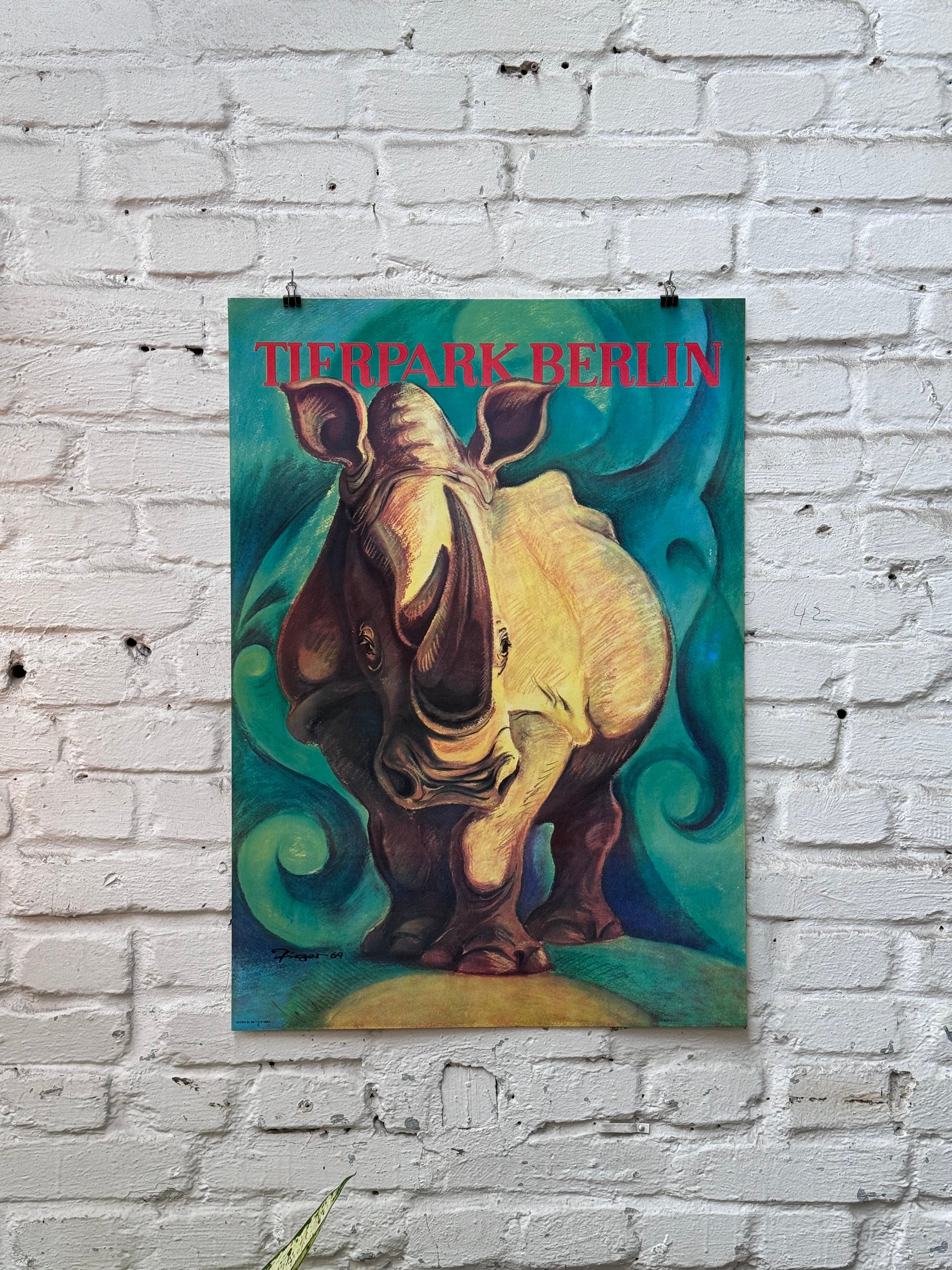 Tierpark Poster Rhino | 1969 | Original Berlin - Mein Shop