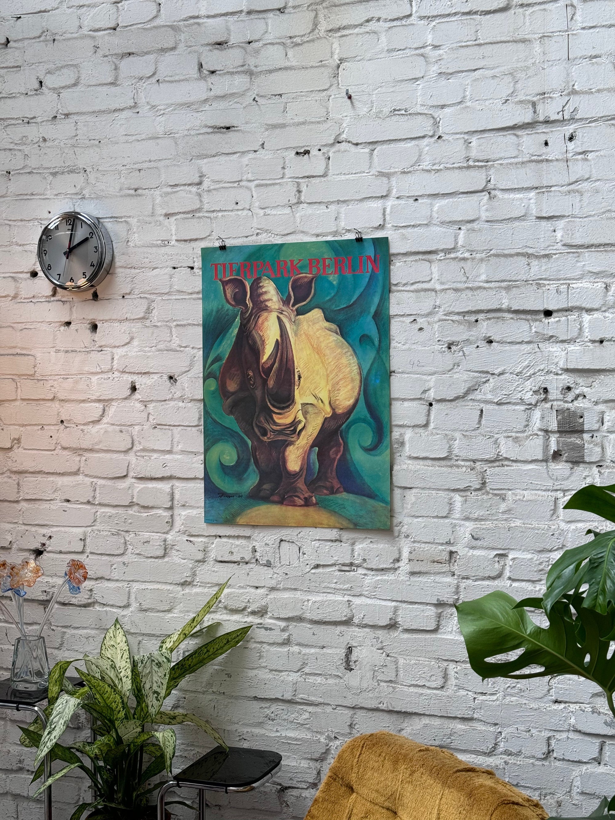 Tierpark Poster Rhino | 1969 | Original Berlin - Mein Shop