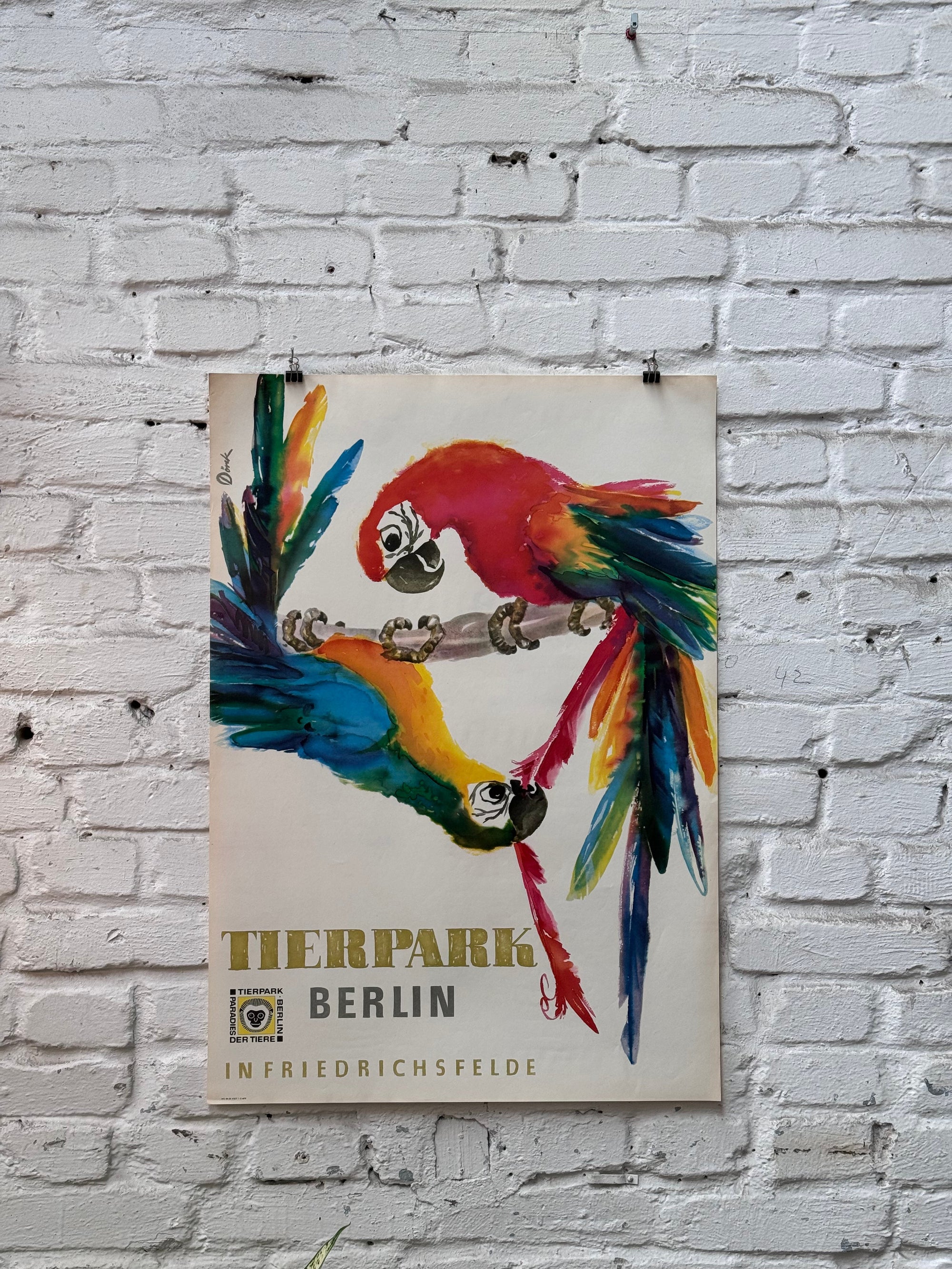 Tierpark Poster Papagei | 1956 | Original Berlin - Mein Shop