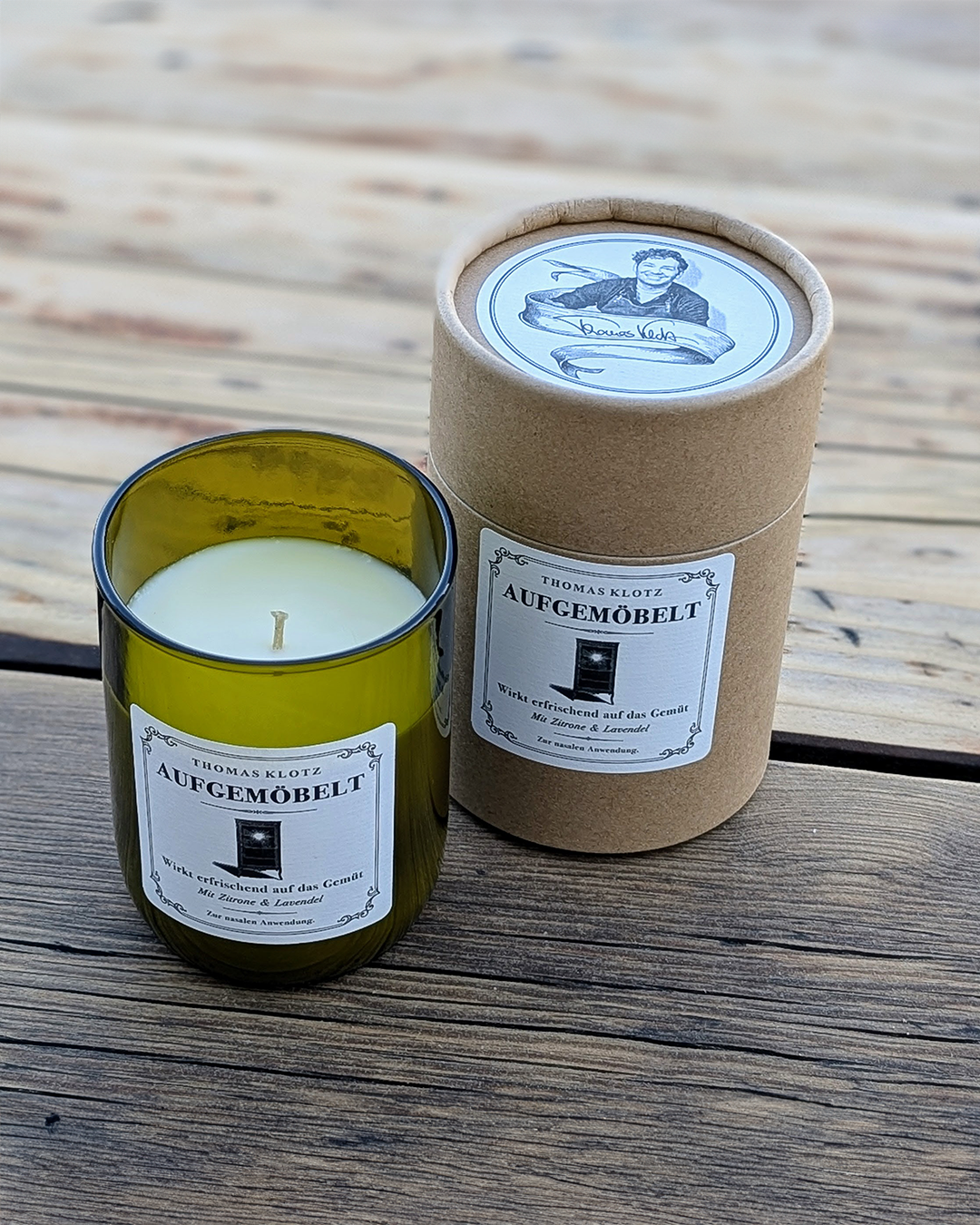 Aufgemöbelt – Duftkerze im Weinflaschenglas by Thomas Klotz