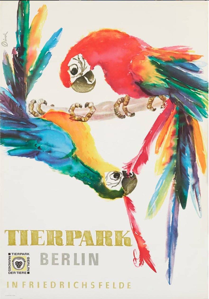 Tierpark Poster Papagei | 1956 | Original Berlin - Mein Shop